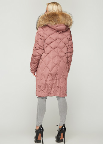 Рожево-коричнева зимня куртка (хутро єнота) MN