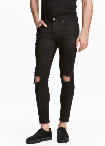 Темно-коричневые демисезонные зауженные джинсы H&M