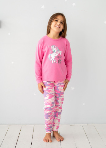 Розовая всесезон пижама детская Наталюкс 94-4609
