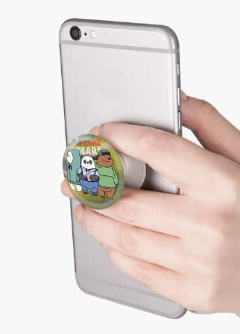 Попсокет (Popsockets) тримач для смартфону Вся правда про ведмедів (We Bare Bears) (8754-2898) Чорний MobiPrint (229014725)