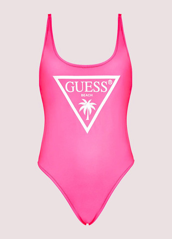 Розовый летний купальник слитный Guess