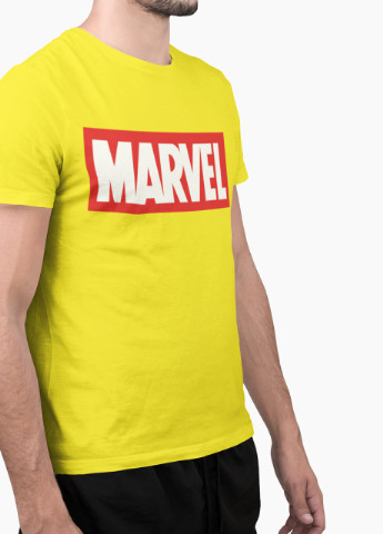 Жовта футболка чоловіча жовта з принтом "marvel" Maybel