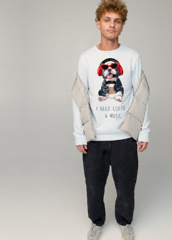 Светло-голубой свитшот мужской basic /no flis/ YAPPI (252259050)