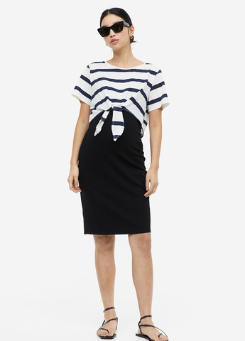 Комбинированное кэжуал платье для беременных H&M в полоску