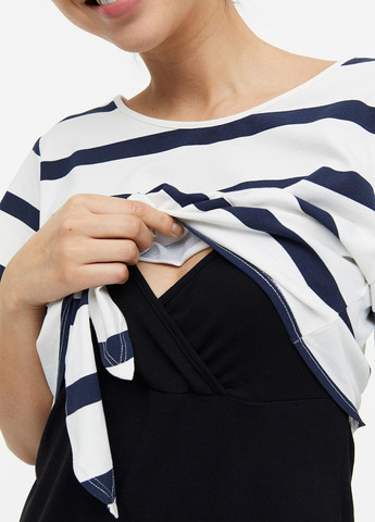 Комбинированное кэжуал платье для беременных H&M в полоску