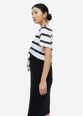 Комбинированное кэжуал платье для беременных H&M в полоску