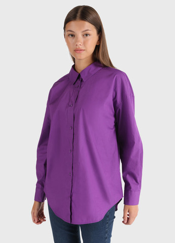 Фиолетовая кэжуал рубашка однотонная Colin's