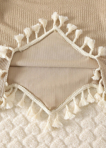 Бежевый демисезонный кэжуал лонгслив SHEIN однотонный