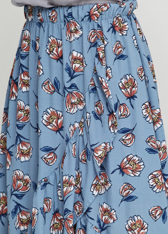 Голубая кэжуал цветочной расцветки юбка Mi Ami миди