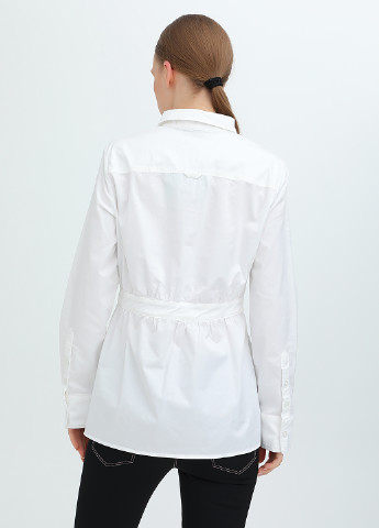 Белая кэжуал рубашка однотонная Oui