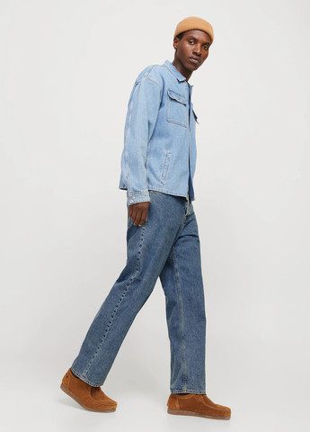 Голубые демисезонные прямые джинсы Jack & Jones