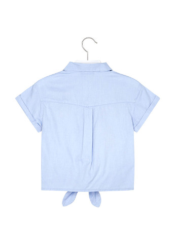 Голубая однотонная блузка Mayoral летняя