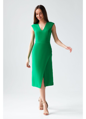 Зеленое деловое платье BYURSE однотонное