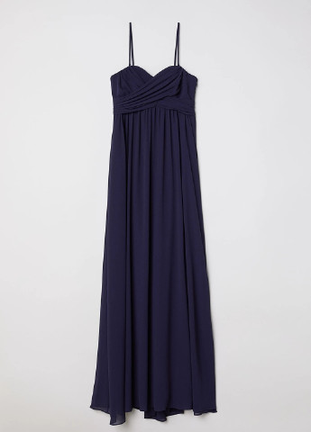 Темно-синее вечернее платье в греческом стиле H&M однотонное