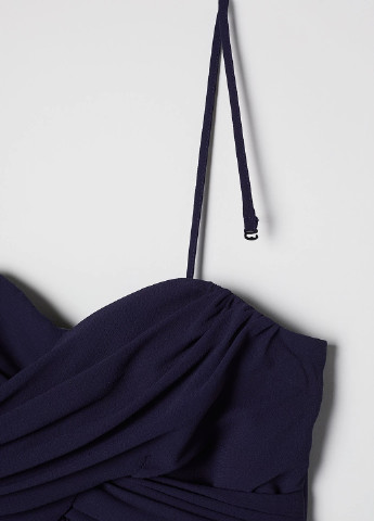 Темно-синее вечернее платье в греческом стиле H&M однотонное