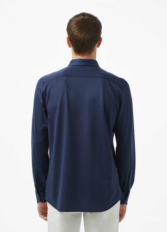 Индиго кэжуал рубашка однотонная Lacoste