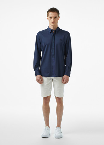 Индиго кэжуал рубашка однотонная Lacoste