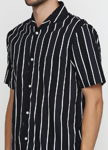 Сорочка H&M з коротким рукавом смужка темно-синя кежуал