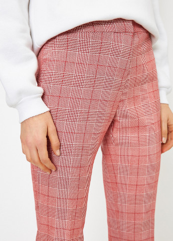 Светло-красные кэжуал демисезонные укороченные, зауженные брюки KOTON