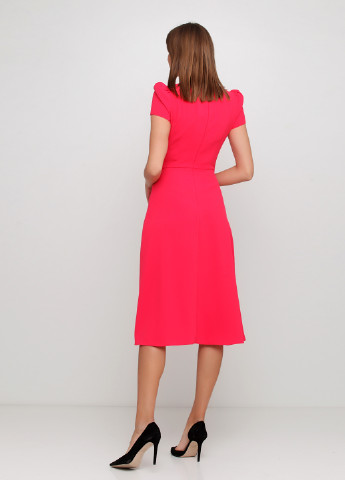 Розовое кэжуал платье на запах Elisabetta Franchi однотонное