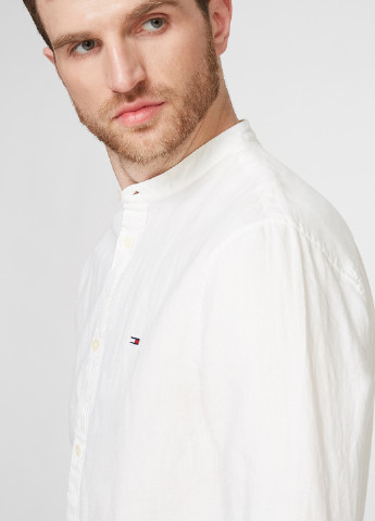 Белая кэжуал рубашка однотонная Tommy Hilfiger