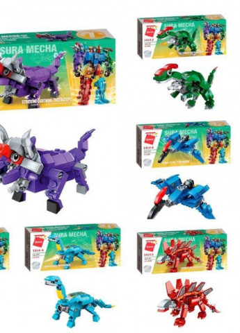 Конструктор 1414 Динозаври - Трансформер 6в1, 520 дет Qman (253827879)