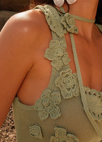 Зеленое кэжуал платье силуэтная SHEIN однотонное