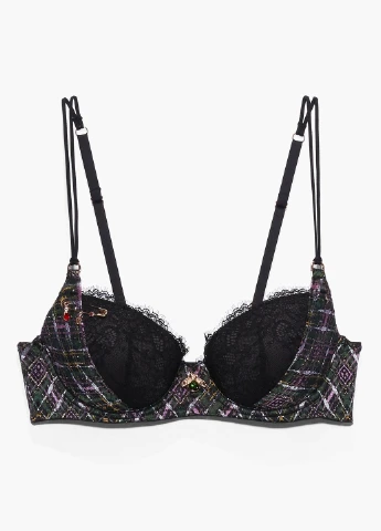 Чёрный балконет бюстгальтер Savage X Fenty с косточками вискоза