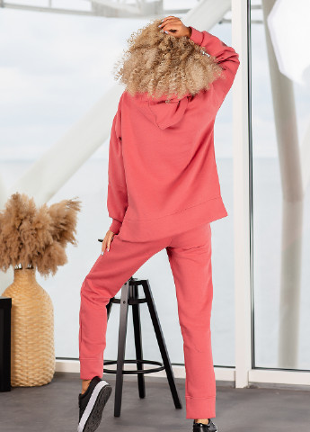 Костюм (худі, брюки) Demma однотонний рожевий спортивний бавовна