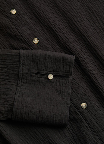 Черное кэжуал платье рубашка H&M однотонное