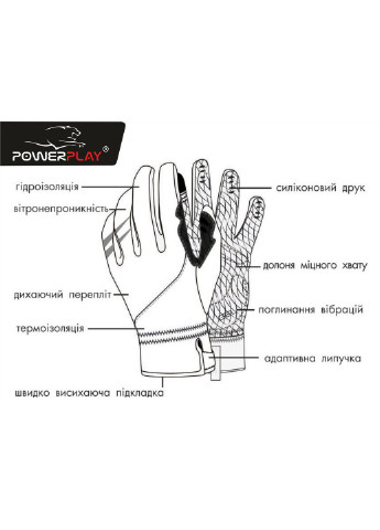 Перчатки для бега L PowerPlay (205330432)