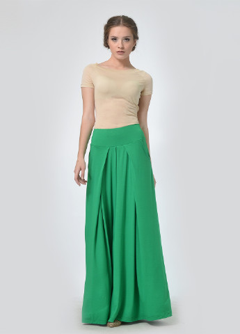 Зеленая кэжуал однотонная юбка Lila Kass клешированная