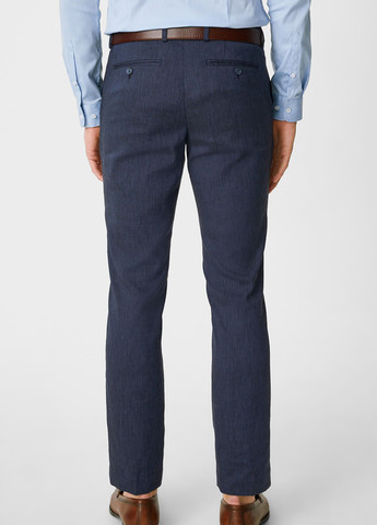 Темно-синие классические демисезонные классические, укороченные брюки C&A
