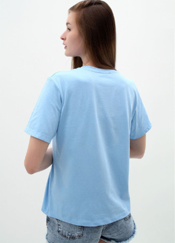 Голубая летняя футболка PEPPER MINT