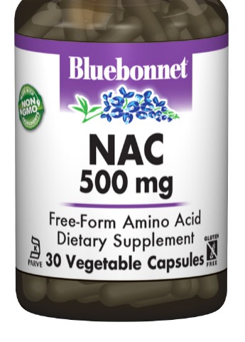 NAC (N-Ацетил-L-Цистеин) 500мг,, 30 гелевых капсул Bluebonnet Nutrition (225714493)