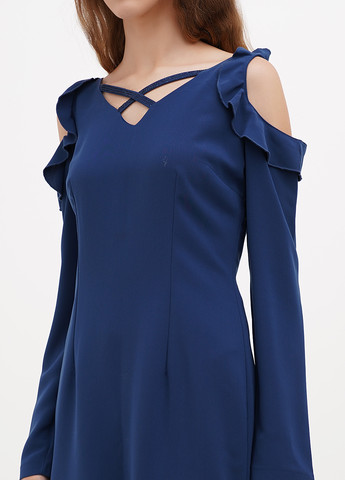 Темно-синее кэжуал платье Sassofono однотонное