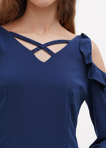 Темно-синее кэжуал платье Sassofono однотонное