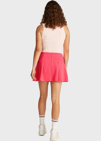 Розовая кэжуал однотонная юбка Tommy Jeans клешированная