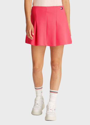 Розовая кэжуал однотонная юбка Tommy Jeans клешированная