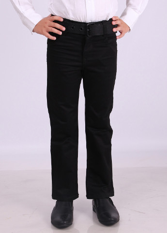 Черные классические демисезонные брюки прямые LEVINDER JEANS