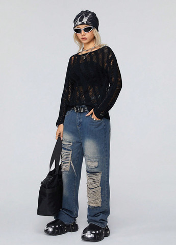 Черный демисезонный джемпер джемпер SHEIN