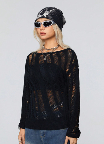 Черный демисезонный джемпер джемпер SHEIN