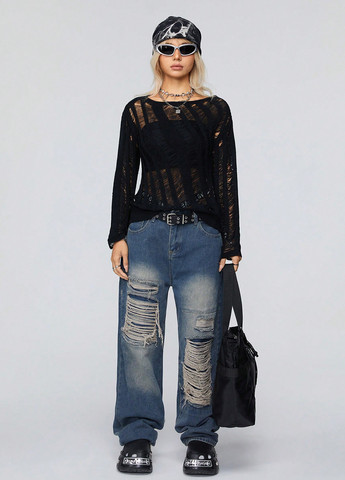 Черный демисезонный джемпер джемпер SHEIN