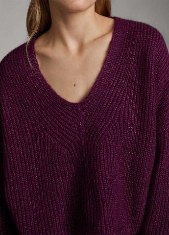 Фиолетовый демисезонный пуловер пуловер Massimo Dutti
