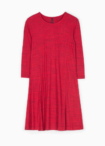 Красное кэжуал платье а-силуэт Stradivarius меланжевое