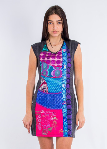 Комбинированное кэжуал платье Desigual с абстрактным узором