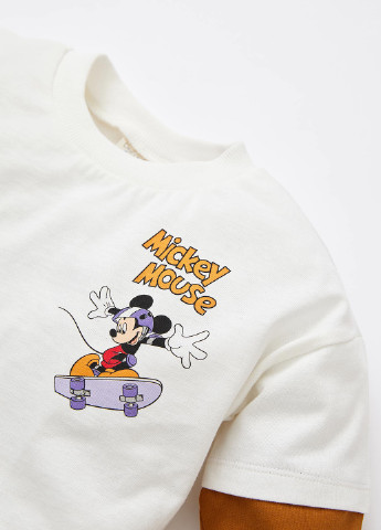 Лонгслів Mickey & Minnie (Standard Characters) DeFacto Лонгслив персонажах білі кежуали бавовна, трикотаж