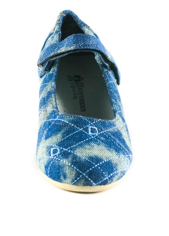 Синие туфли на низком каблуке Шалунишка