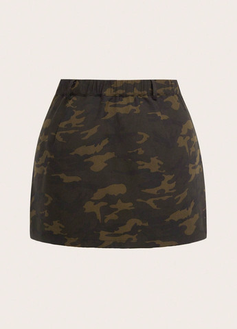 Разноцветная кэжуал камуфляжная юбка SHEIN карго