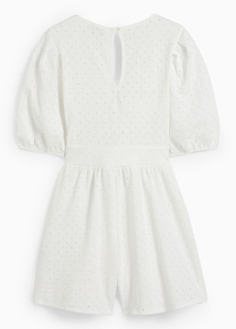 Комбінезон Clockhouse комбінезон-шорти однотонний білий кежуал бавовна